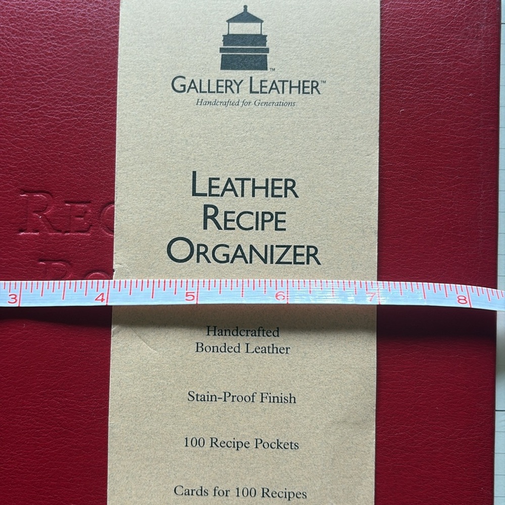 New -Gallery Leather Red Recipe Organizer - Picture 7 of 8